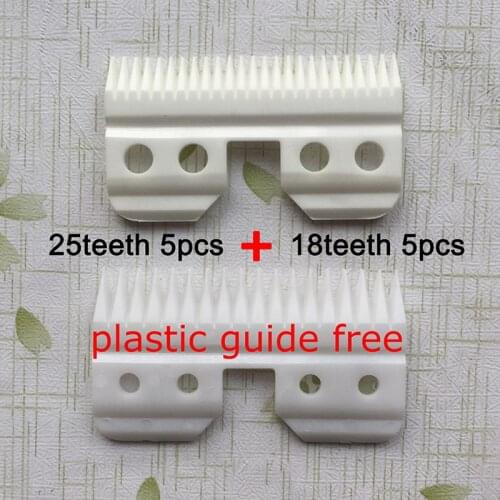 Free shipping 10pcs/lot 18teeth and 25teeth ceramic moving blade replacement parts with blister package plastic guide free