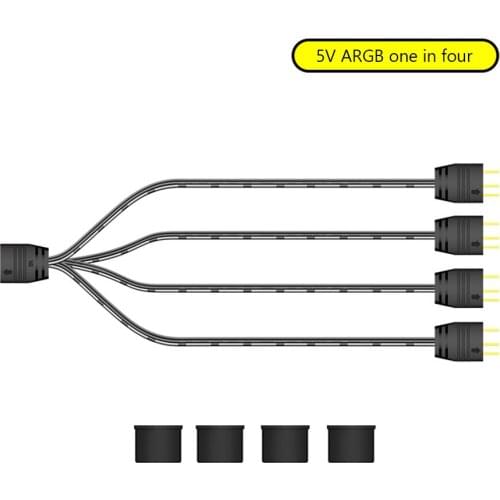 For COOLMOON 5V 3Pin Fan HUB Splitter Power Cable Extension Cord for Mainboard Extension Line Two/four ARGB Synchronous Hub