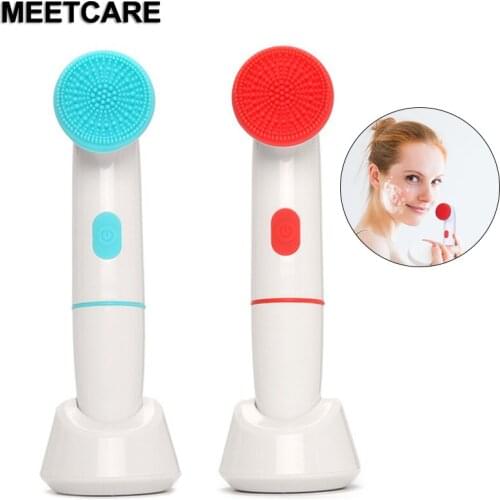Electric Silicone Facial Cleaning Brush Massage Vibration Face Cleaner IPX6 Face Cleaning Brush Keep Skin Nourished Hydrated
