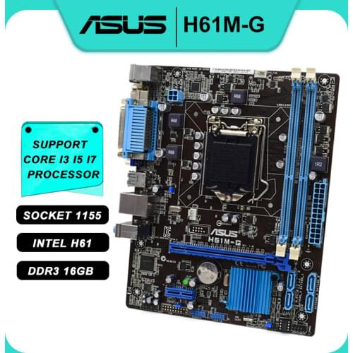 For ASUS H61M-G Desktop PC Motherboards Intel H61 H61M LGA1155 Used Motherboards set