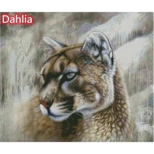 Catamount Animal Art Cross Stitch Kits Crafts Top Quality Embroidery Needlework DIY 14CT Canvas Unprinted Decor Handmade