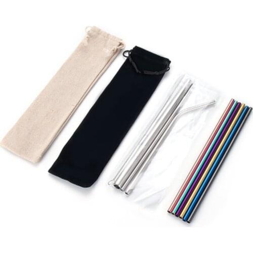 New Colorful 4Pcs/Set Reusable Metal Drinking Straws 304 Stainless Steel Sturdy Bent Straight Drinks Straw