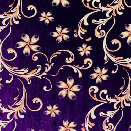 Dress Nylon Cashew burnout flower Purple 114cm width velvet cut sculptured fabric party cheongsam dress fabric 1Yard