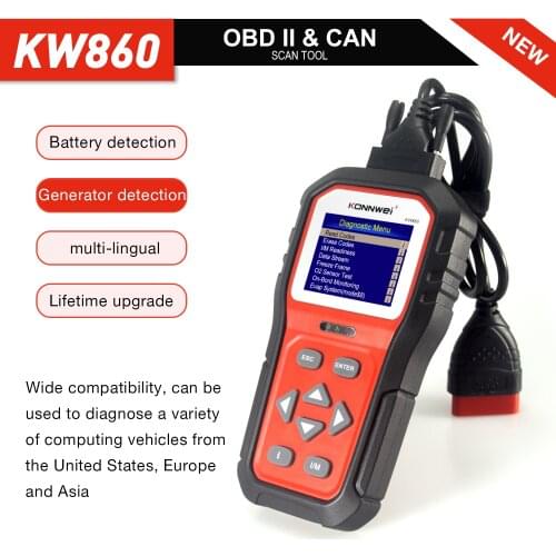 2021 NEW Arrive KONNWEI KW860 Car Diagnostic Fault Instrument with button indication FD700 FD500 AD53 Fit for 12V EOBD/OBDII Car