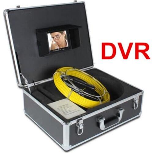 23mm Lens Industrial Endoscope Professional CCTV Pipe Inspection Camera System 7'LCD Monitor with DVR Video Recording 20M Cable