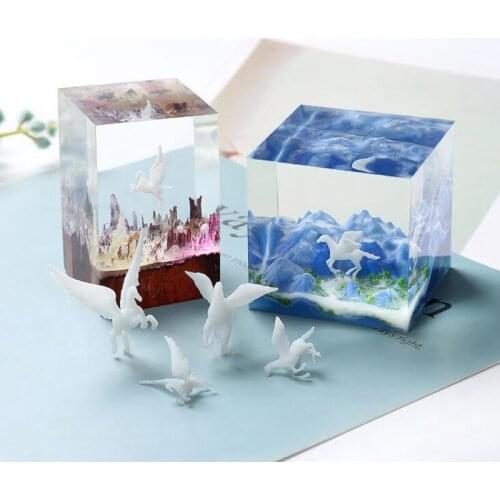 Transparent Silicone Mold 3D Stereo Pegasus Model material epoxy mold makeing jewelry filling for DIY jewelry