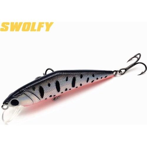 SWOLFY 1PCS Fishing Lure 6.5cm 7.5g Minnow Crankbait Hard Bait Tight Wobble Slow sinking Jerkbait Fishing Tackle
