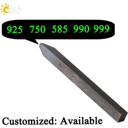 CSJA 925 750 585 999 990 Straight Shank Jewelry Mark Stamp Tool Imported Japan Steel Metal Punch Mold for Flat Surface E394