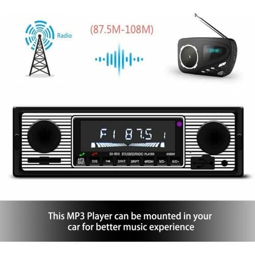 Vintage Car Wireless Radio MP3 Player Stereo USB/AUX Classic Stereo Audio FM Modulator Car Accessories