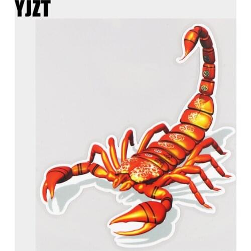 YJZT 15×16.6CM Poisonous Red Scorpion Personality Funny Cartoon Car Sticker Decoration 21A-0607