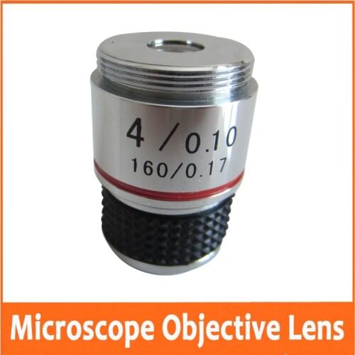 1PC 4X L=185 School Lab Eductional Student Use Biological Bio-Microscope Achromatic Optical Objective Lens 160/0.17