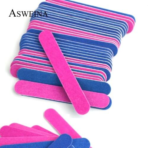 100pcs Nail File Double Sided Buffers 180/240 Grit Red Blue Nail Art Sanding Nail Polish Gel Remove Tools Accessories