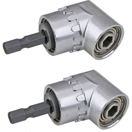 2PCS Right Angle Drill,105 Degree Multifunction Right Angle Driver with 1/4inch Hex Bit Socket Screwdriver Holder Adapter