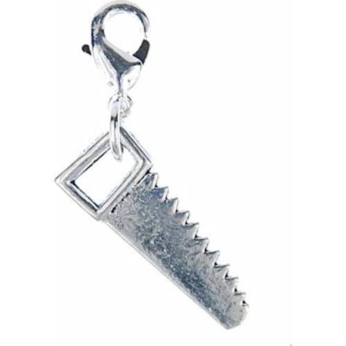 2pcs Saw Charm Zipper Pull Pendant Hand Saw Workshop Tool Clip on Charm