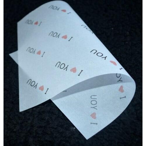 200PCS 15x21cm & 21x29cm I Love You HANDMADE Soap Wrapping Paper Soap Package Greaseproof Paper Gift Packing Oil proof paper