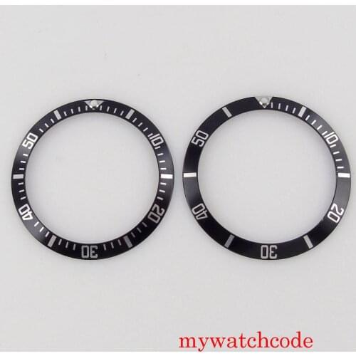 38mm Black Aluminum Alloy Bezel Insert For 40mm Mens Watch Wristwatch Parts