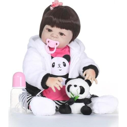 57cm Lifelike Silicone Reborn Baby Menina Alive 23'' Newborn Baby Dolls Full Vinyl Silicone Body Gift Kids Brinquedos Playmates