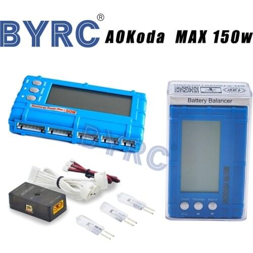 AOKoda 150W 3 in 1 RC 2s-6s Lipo Li-Fe Battery Balancer LCD+Voltage Meter Tester+Discharger