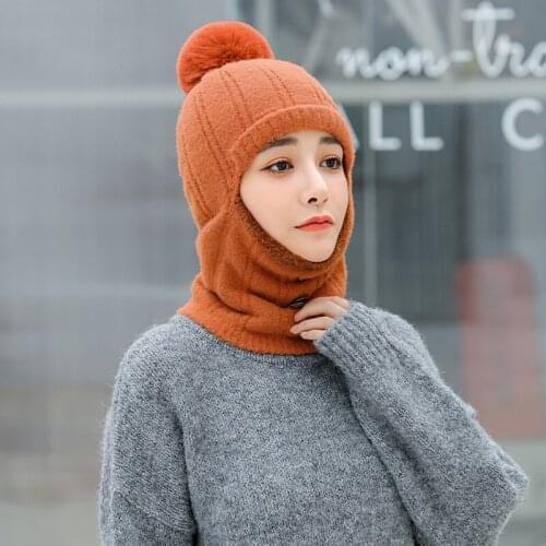 Brand Winter Knitted Beanies Hats Women Thick Warm Beanie Skullies Hat Female Knit Letter Bonnet Beanie Caps Outdoor Riding Sets