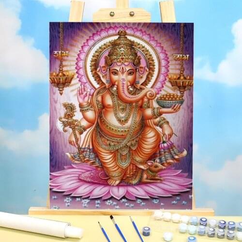 Buddha India Ganesha DIY Painting By Numbers Set Acrylic Paints 40*50 Oil Painting Wall Paintings For Kids Wall Art Handiwork