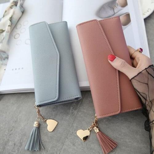 Long Womens Wallet Female Purses Tassel Coin Purse Card Holder Wallets Female Pu Leather Clutch Money Bag Pu Leather Wallet