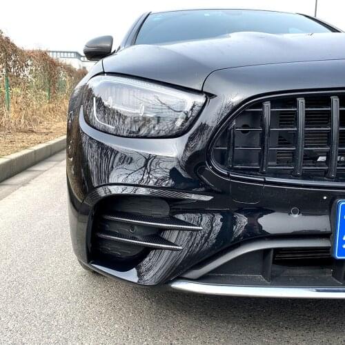 For Mercedes Benz E Class W213 Facelift 2021+ Front Bumper AMG Flag Stickers Trim Cover Accessories Car Styling