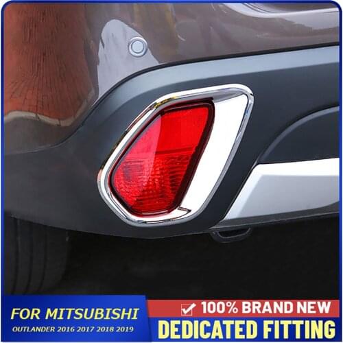 For Mitsubishi Outlander 2016 2017 2018 2019 ABS Chrome Rear Back Foglight Lamp Cover Frame Auto Accessories