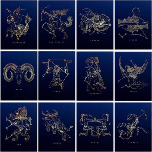 Home Decor Geometric Minimalist Constellation DIY Diamond Painting Astrology Sign 5D Mosaic Pictures Wall Art Birthday DIY Gift