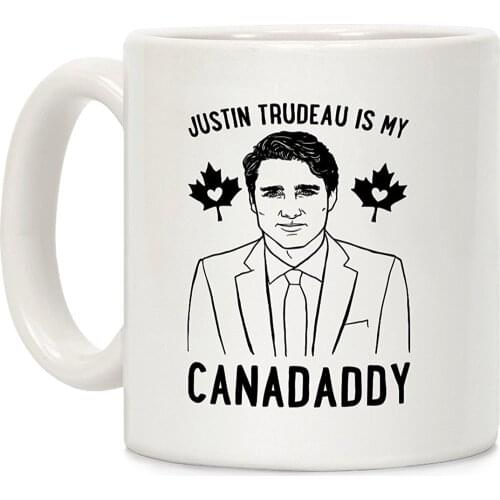Justin Trudeau Is My Canadaddy Parody White 11 Ounce Ceramic Coffee Mug
