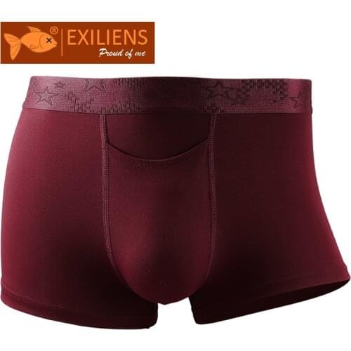 EXILIENS Brand Modal Boxer Men Underwear Separate Cueca Masculina Ropa Interior Hombre Mens Boxers Man Calzoncillos Homme L-3XL