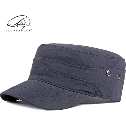 High quality Korean mens flat top cap cap cap in spring and summer womens sun shield simple military cap
