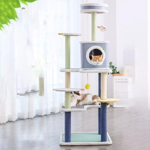 Cat Tower For Large Cats Big Cat Climbing Frame Through Tianzhu Cat Litter Cat Tree To Climb One Column Sisal Cat Jumping Cat