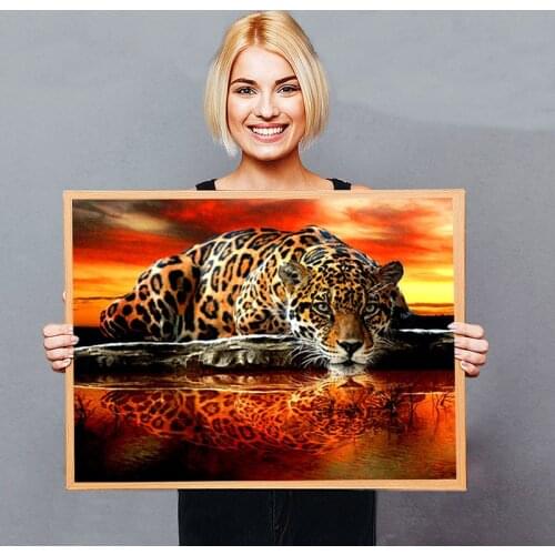 Leopard animals new arrival crafts DIY Crystal full drill square 5D diamond painting cross stitch kit mosaic round rhinestone