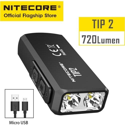 NITECOREtip2 dual-core magnetic key lamp highlights multi-function edc portable flashlight