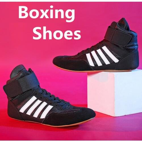GINGPAI Wrestling Shoes Professional Boxing Shoes Mens Training Shoes Tendon Bottom Artificial Leather Sports Shoes Breathable