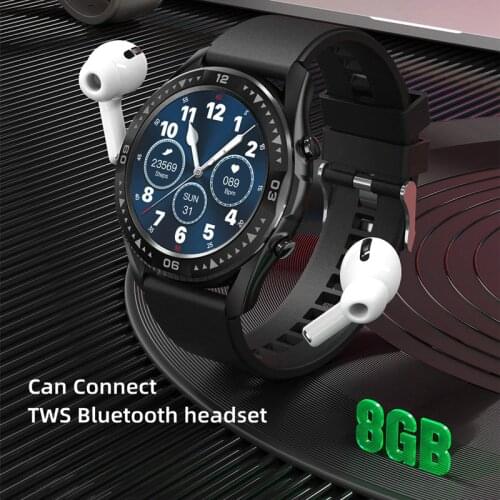 2021 Smart Watch 8G Memory TWS Bluetooth Headset Call IP67 Waterproof Recording Smartwatch MenS Sports Calorie Pedometer GT2