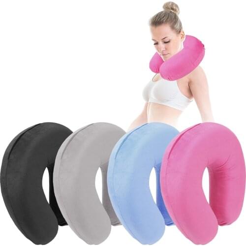 Soft U Shaped Travel Pillow Support Neck For Car Headrest Air Cushion Travel Neck Pillow Memory Foam U-Shape Soft Pillow