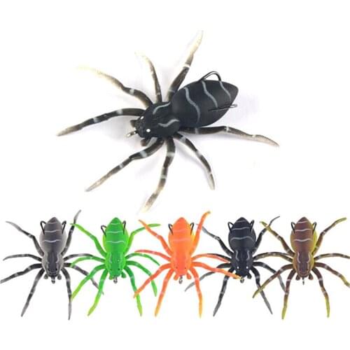 1pcs Spider Soft Bait 8cm 6.7g Silicone Bait Artificial Softbait Lures Weedless Fishing Lure With Realistic Design