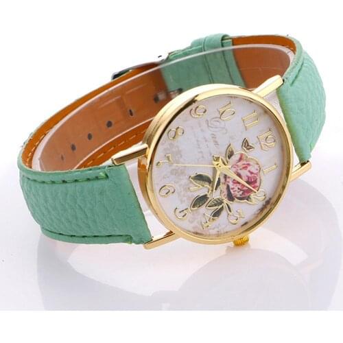 NARY Ladies Watch With Leather Strap