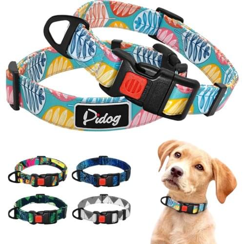 5 Colors Collar Dog Nylon Printed Pet Puppy Dog Collar Adjustable For Small Medium Dogs Cats Chihuahua Pug Beagle Pet Supplies