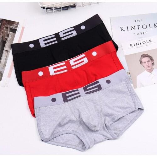 New es mens underwear youth tide boxer briefs solid cotton letter plain mens boxer shorts wholesale