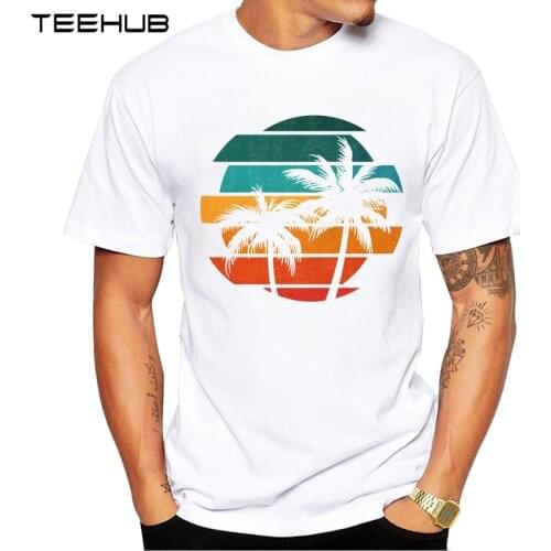 New Arrivals 2019 TEEHUB Cool Tropical Island Design Mens Fashion Printed T-Shirt Short Sleeve O-neck Tops Hipster Tee