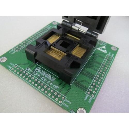 Original IC Test Seat LQFP128 IC51-1284-1702 Burning ProgrammerLQFP128 Socket Adapter 14X14MM Pitch 0.4mm