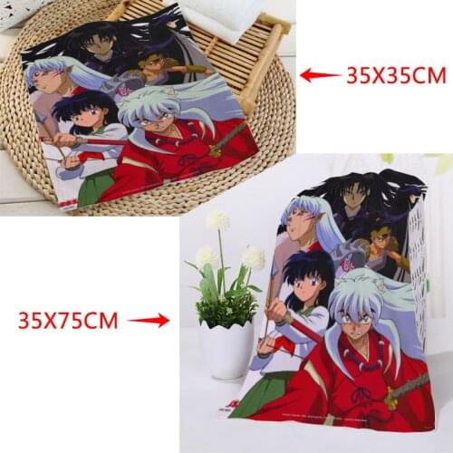 Custom Inuyasha 35x75cm Face Towels Facecloth Microfiber Washcloth Quick drying Sports Towel