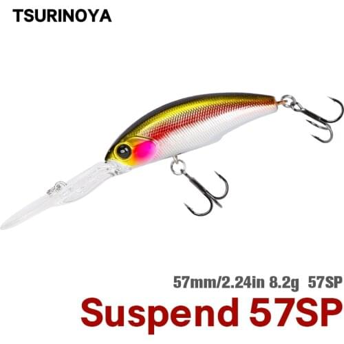 TSURINOYA 57mm 8.2g Suspend Minnow SHAD Fishing Lure EXPLORERS 57SP 2-4m Long Casting Artificial Hard Baits Bass Pike Jerkbait