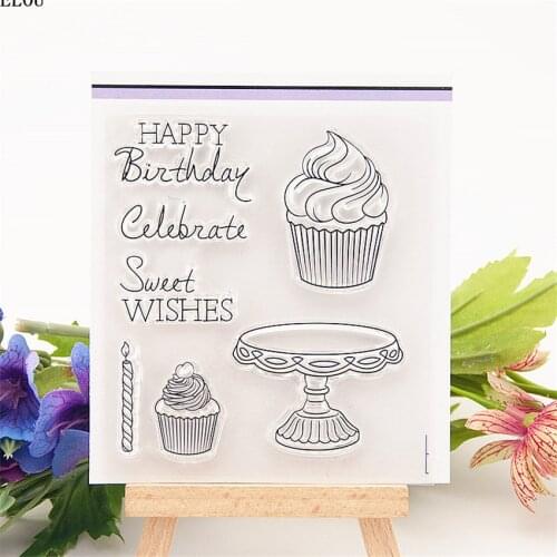 Cake Cup Transparent Silicone Rubber Clear Stamps Cartoon For Scrapbooking/DIY Easter Wedding Album