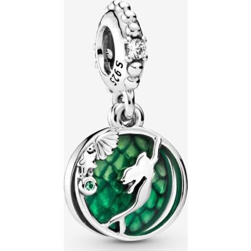 SALE! 925 Sterling Silver Beads DIS Mermaid Dangle Charm Fit Original Pandora Bracelets Women DIY Fashion Jewelry Gift