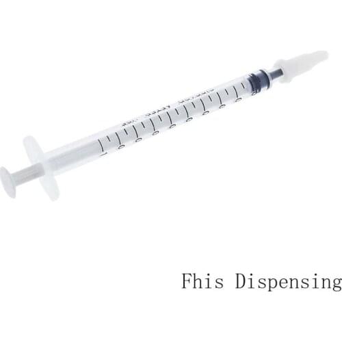 Dispensing Syringes 1cc 1ml Plastic with Tip Milky White Cap Pack of 50