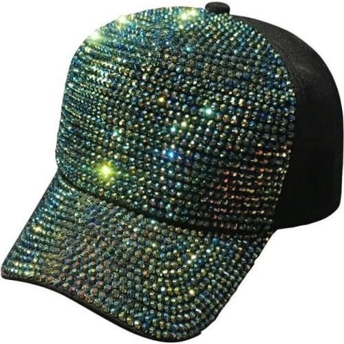 Luxury Women Rhinestone Mesh Baseball Cap Fashion Summer Outdoor Bling Sun Caps Female Diamond Snapback Hip Hop Punk Rock Hat