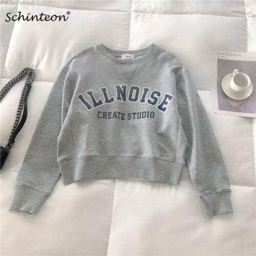 Женские короткие толстовки Schinteon China At AliExpress